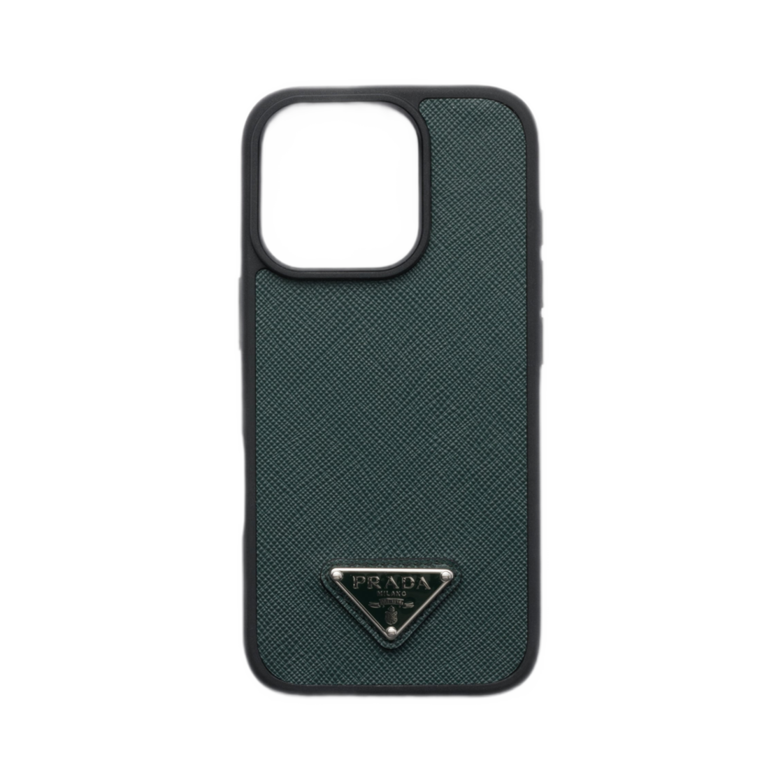 프라다 사피아노 레더 케이스 아이폰 16 프로 에메랄드 그린(Prada Saffiano Leather Case For iPhone 16 Pro Emerald Green)