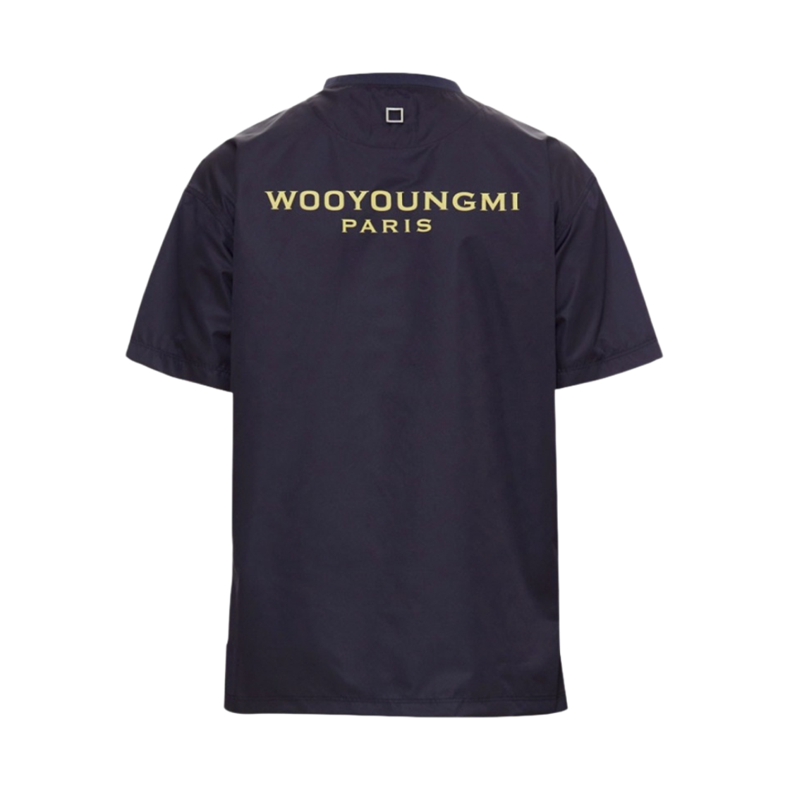 우영미 나일론 옐로우 백로고 티셔츠 네이비 - 22SS(Wooyoungmi Nylon Yellow Back Logo T-Shirt Navy - 22SS) - 1