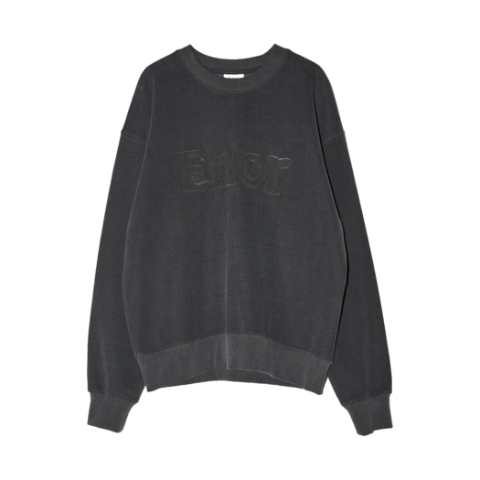 BESSTS003DGY Enor Women Enor Patch Logo Pigment Sweatshirt  Dark Grey