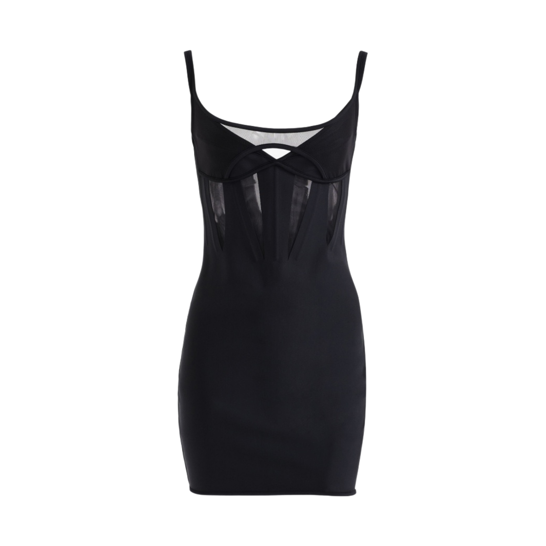 (W) 에이치앤엠 x 뮈글러 코르셋 미니 드레스 블랙((W) H&M x Mugler Corset Mini Dress Black)