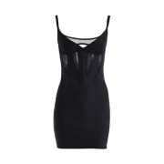 (W) H&M x Mugler Corset Mini Dress Black