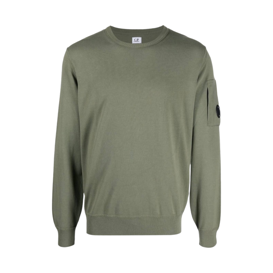 C.P. 컴퍼니 코튼 크레이프 크루넥 니트 브론즈 그린 - 23SS(C.P. Company Cotton Crepe Crewneck Knit Bronze Green - 23SS) - 1