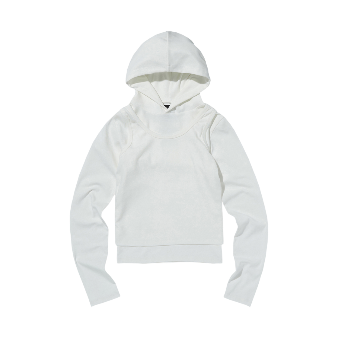 스웨이드 레이어드 후디 화이트(Suade Layered Hoodie White)