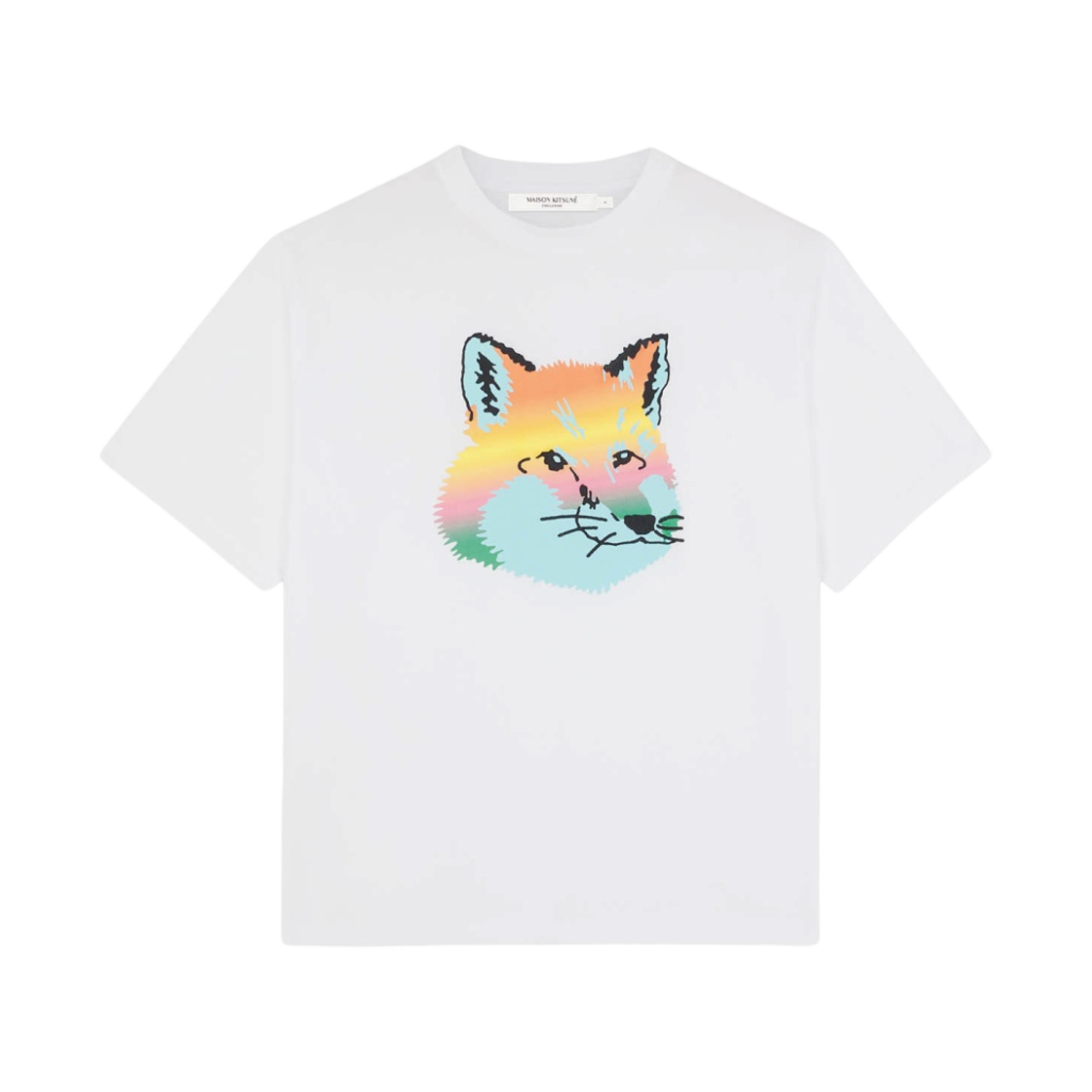 KW00134KJ0008-P100 (W) Maison Kitsune Fox Head Easy T-Shirt White