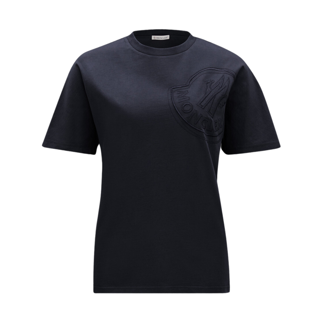 (W) 몽클레르 자수 로고 티셔츠 네이비 블루 - 23FW((W) Moncler Embroidered Logo T-Shirt Navy Blue - 23FW) - 1
