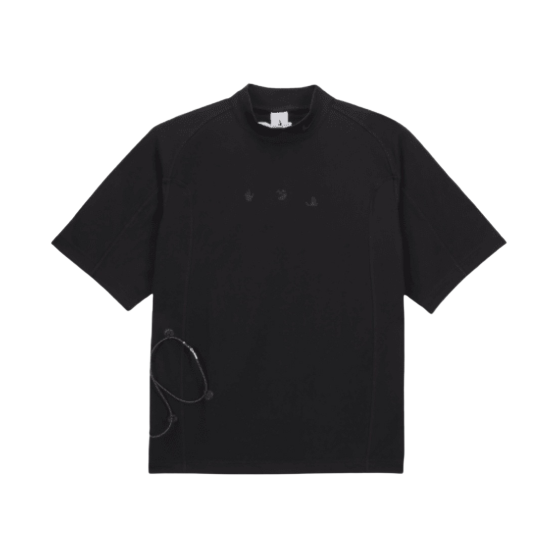 나이키 x 오프화이트 모크넥 숏슬리브 탑 블랙 - 아시아(Nike x Off-White Mock Neck Short Sleeve Top Black - Asia)