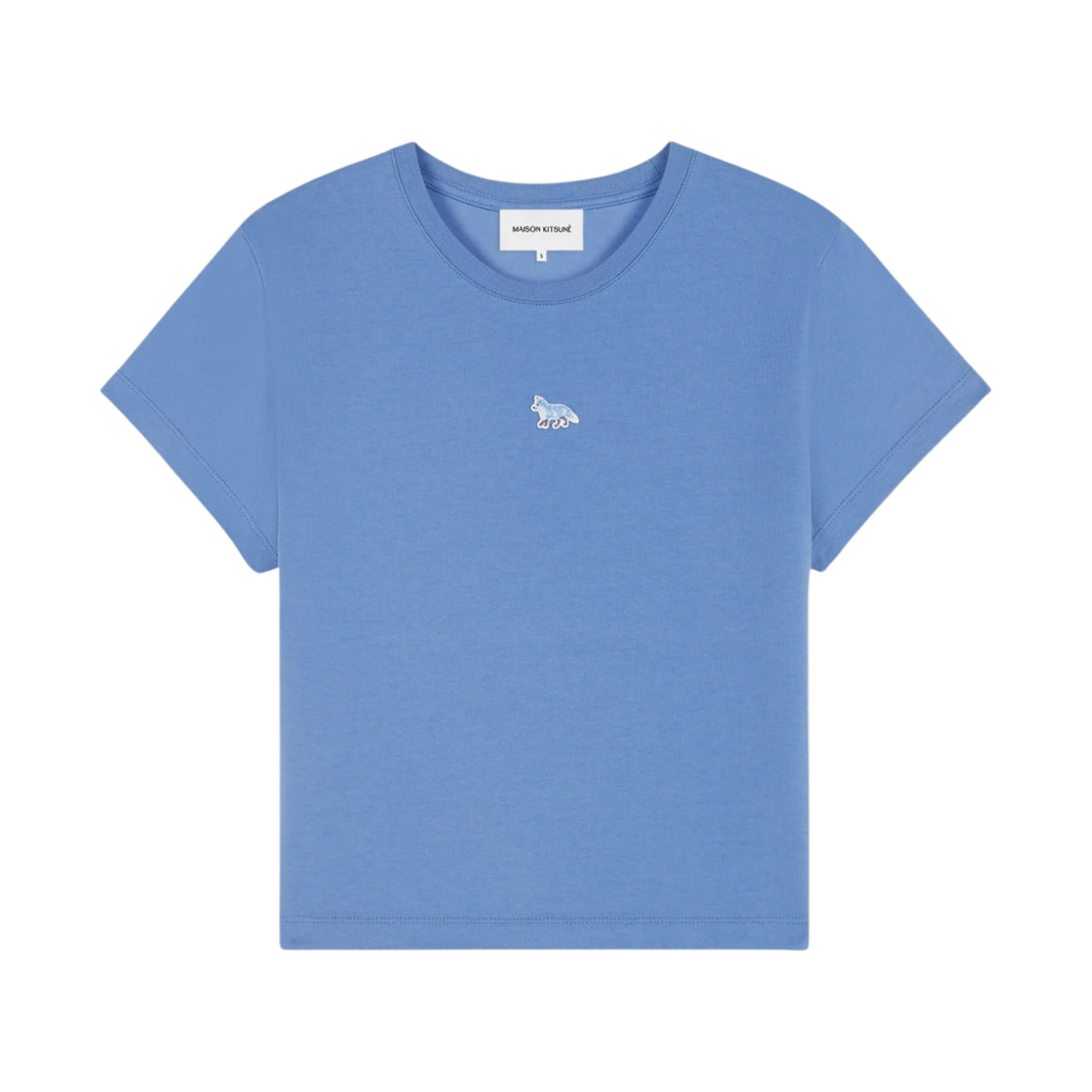 MW00105KJ0008-P428 (W) Maison Kitsune Baby Fox Patch Baby T-Shirt Hampton Blue