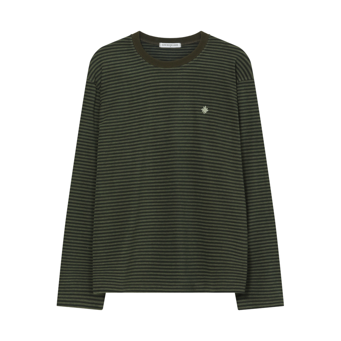 SR25SSLS01KH SLOW RECORD HOUSE Stripe Long Sleeve Khaki