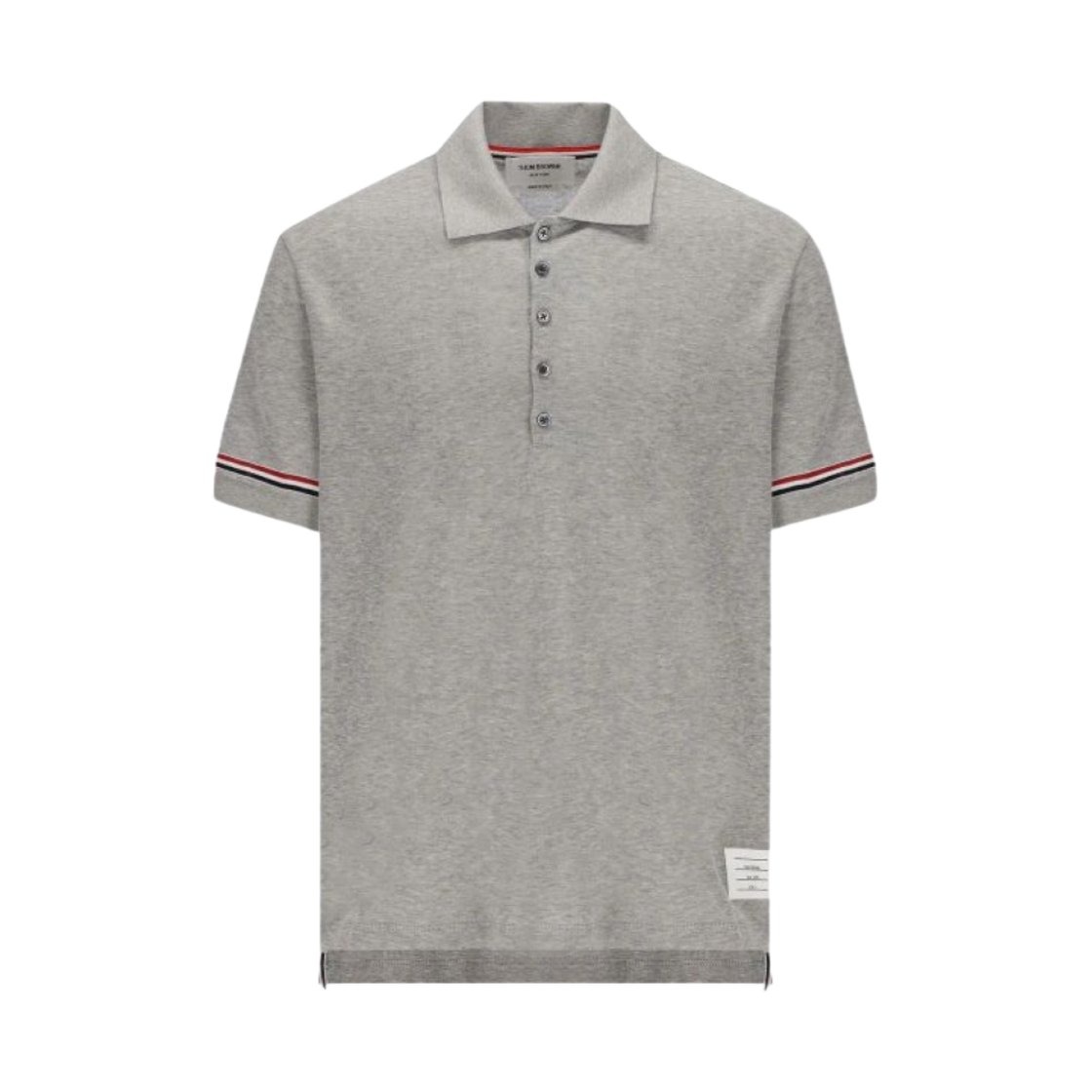 MJP193A-J0129-035 Thom Browne Lightweight Cotton Short Sleeve Polo Medium Grey