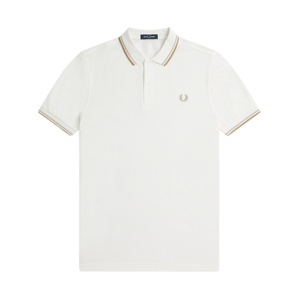 AFPM2413600-U83 Fred Perry M3600 Twin Tipped Fred Perry Shirt Snow White/Oatmeal/Warm Stone