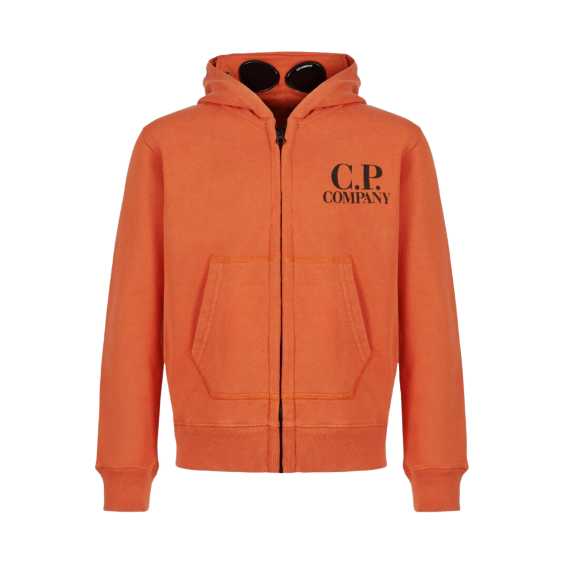 (키즈) C.P. 컴퍼니 U16 베이직 플리스 고글 스웨트셔츠 하베스트 펌킨 오렌지 - 23SS((Kids) C.P. Company U16 Basic Fleece Goggle Sweatshirt Harvest Pumpkin Orange - 23SS) - 1