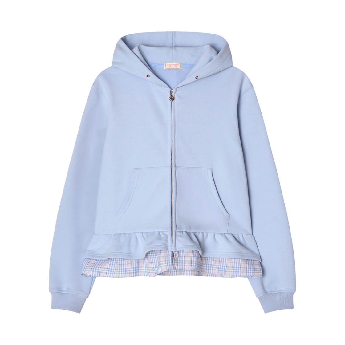 네프네프 레이어드 러플 후디 스카이 블루