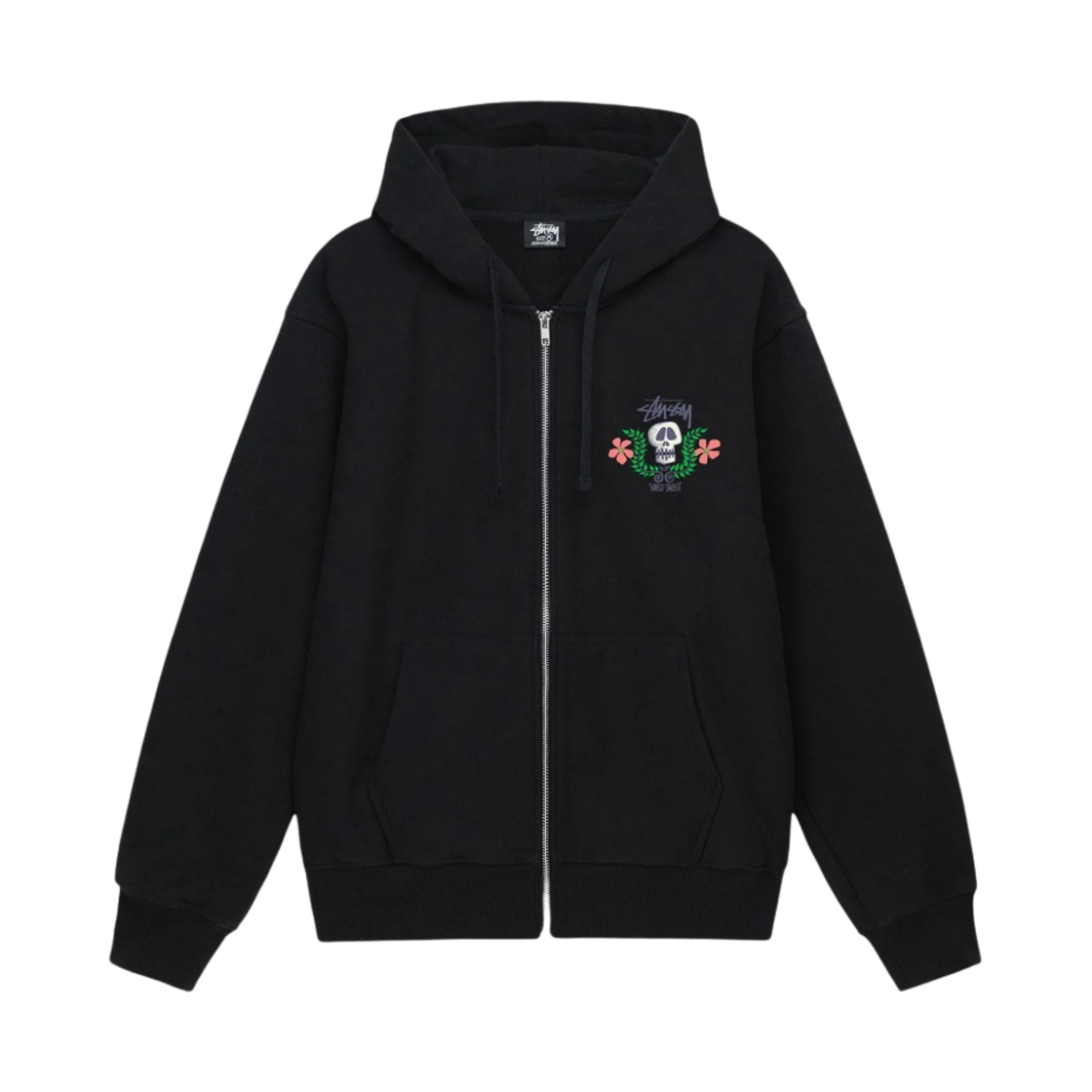 스투시 스컬 크레스트 후드 집업 블랙(Stussy Skull Crest Zip Hoodie Black) - 2