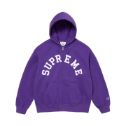 Supreme x Champion Zip Up Hooded Sweatshirt Purple - 24SS