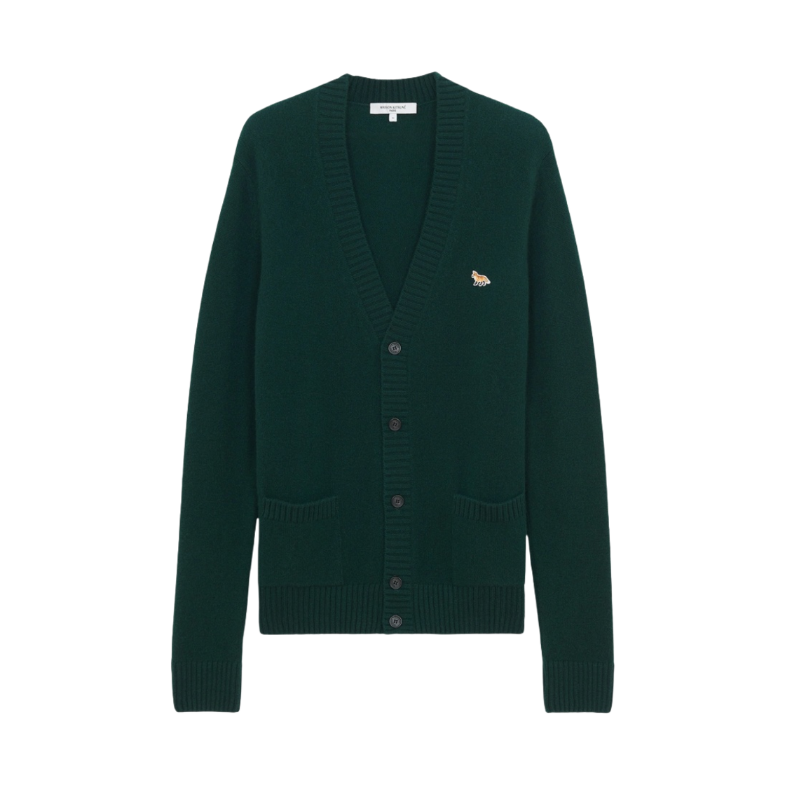 메종 키츠네 베이비 폭스 패치 코지 가디건 다크 그린