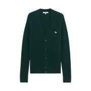 Maison Kitsune Baby Fox Patch Cosy Cardigan Dark Green