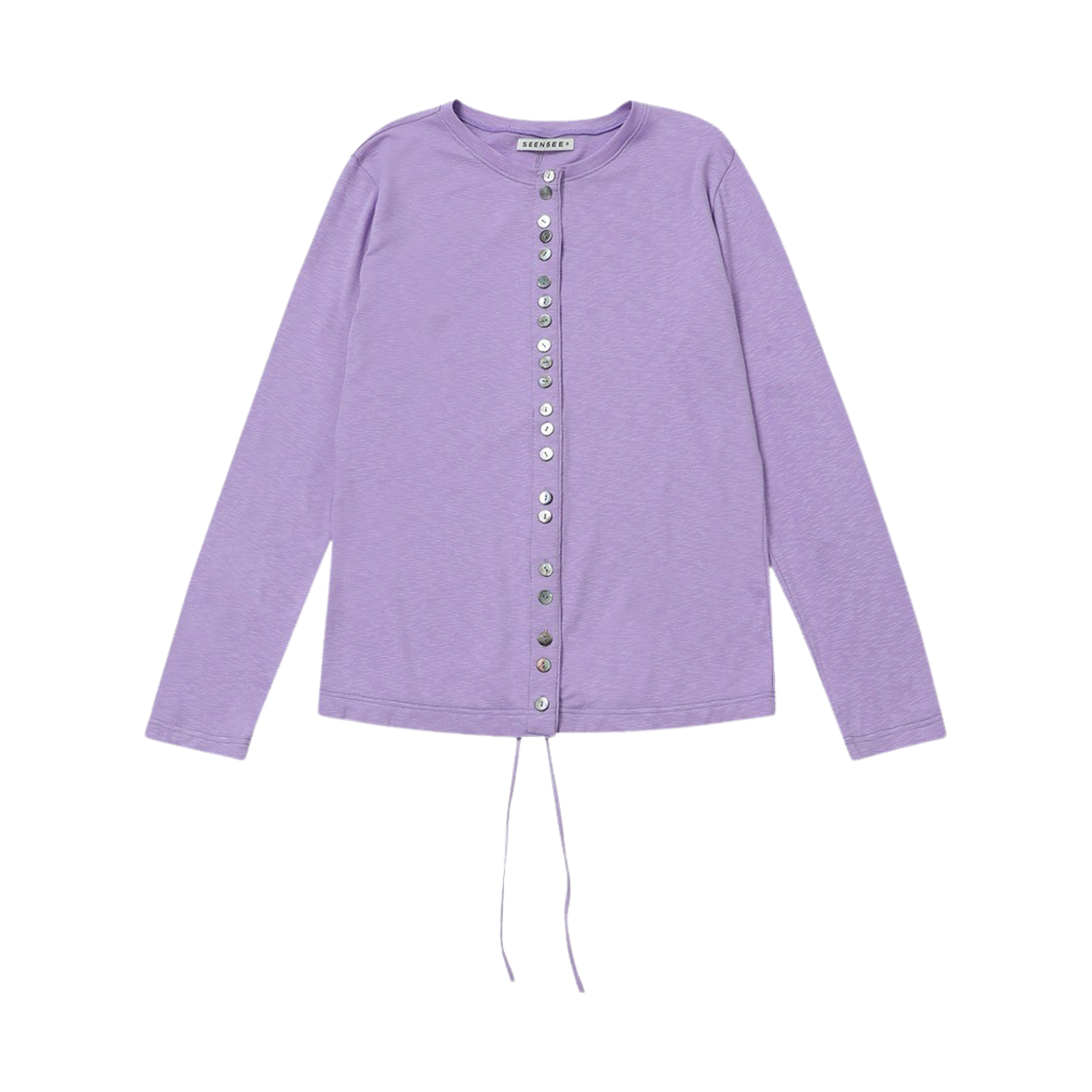 씬 매니 버튼 가디건 퍼플