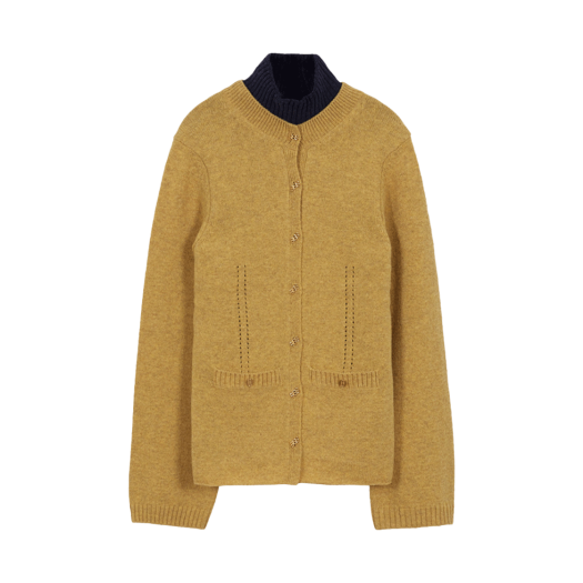 EEZ-1O453-M-KT01-YW EENK Zomme Layered Knit Pullover Mustard