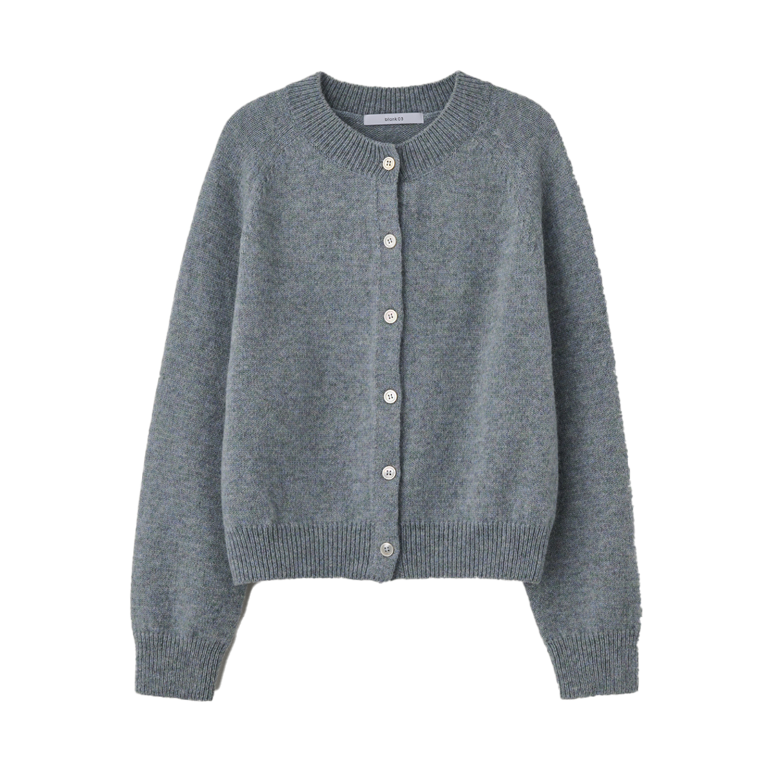 24WTKN002WBF Blank03 Shaggy Dog Knit Cardigan Shetland Wool Powder Blue