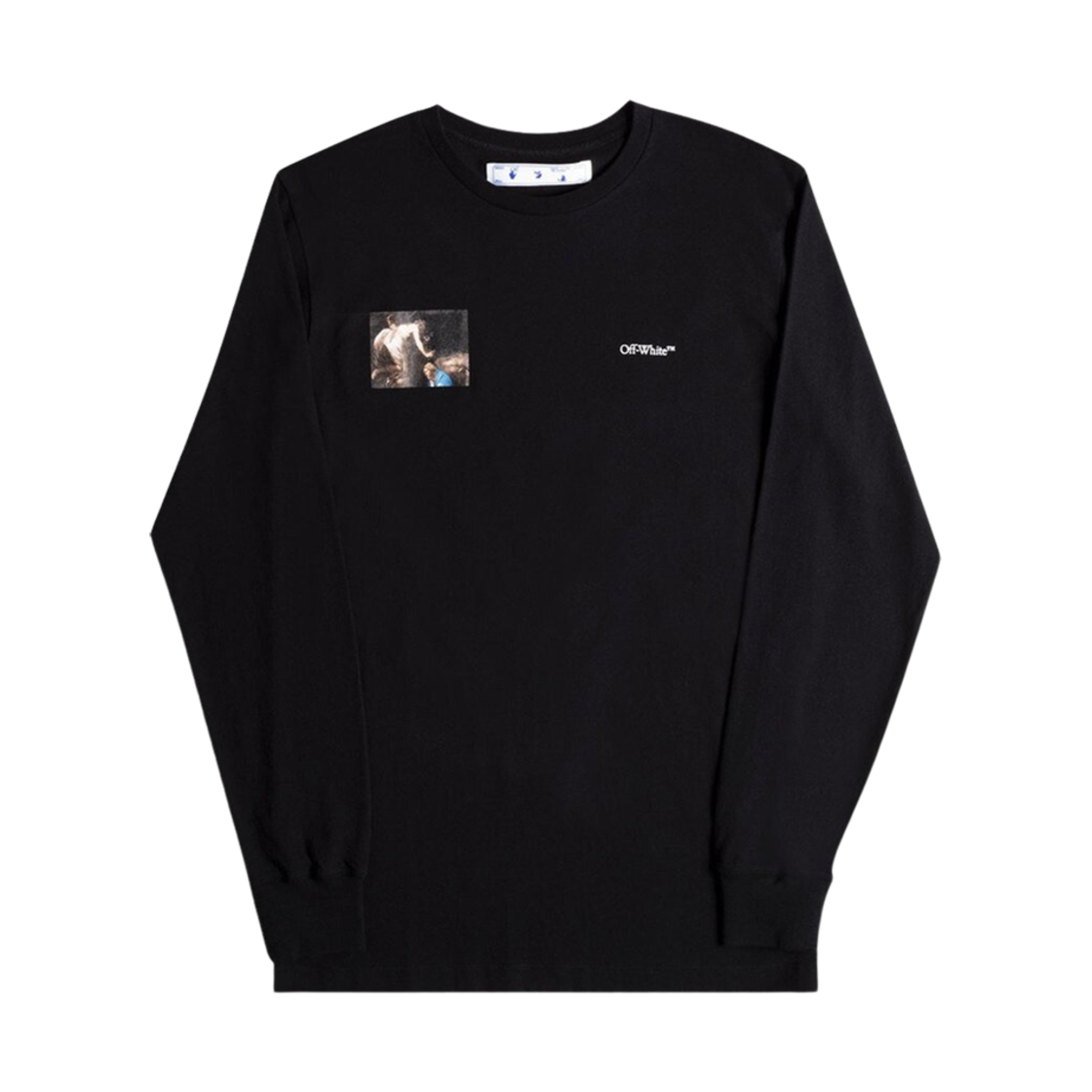 OMAB001E20JER0061010 Off-White Caravaggio Angel Long Sleeve T-Shirt Black