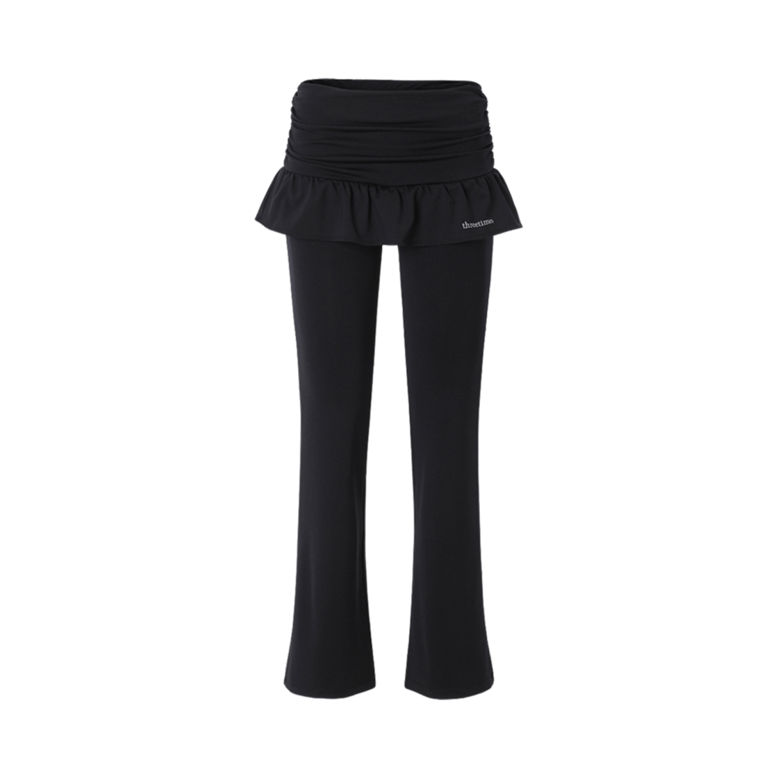 (W) 쓰리타임즈 엘핀 스커트팬츠 블랙((W) Threetimes Elfin Skirt-Pants Black)