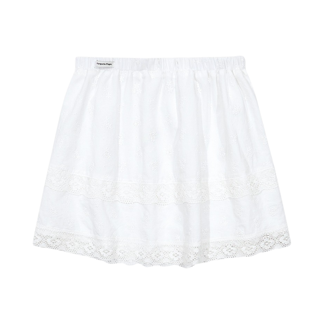 마가린핑거스 레이스 트리밍 스커트 화이트 | Margarin Fingers 마가린핑거스 레이스 트리밍 스커트 화이트 | Margarin Fingers