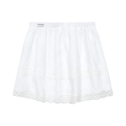 Margarin Fingers Lace Trimming Skirt White