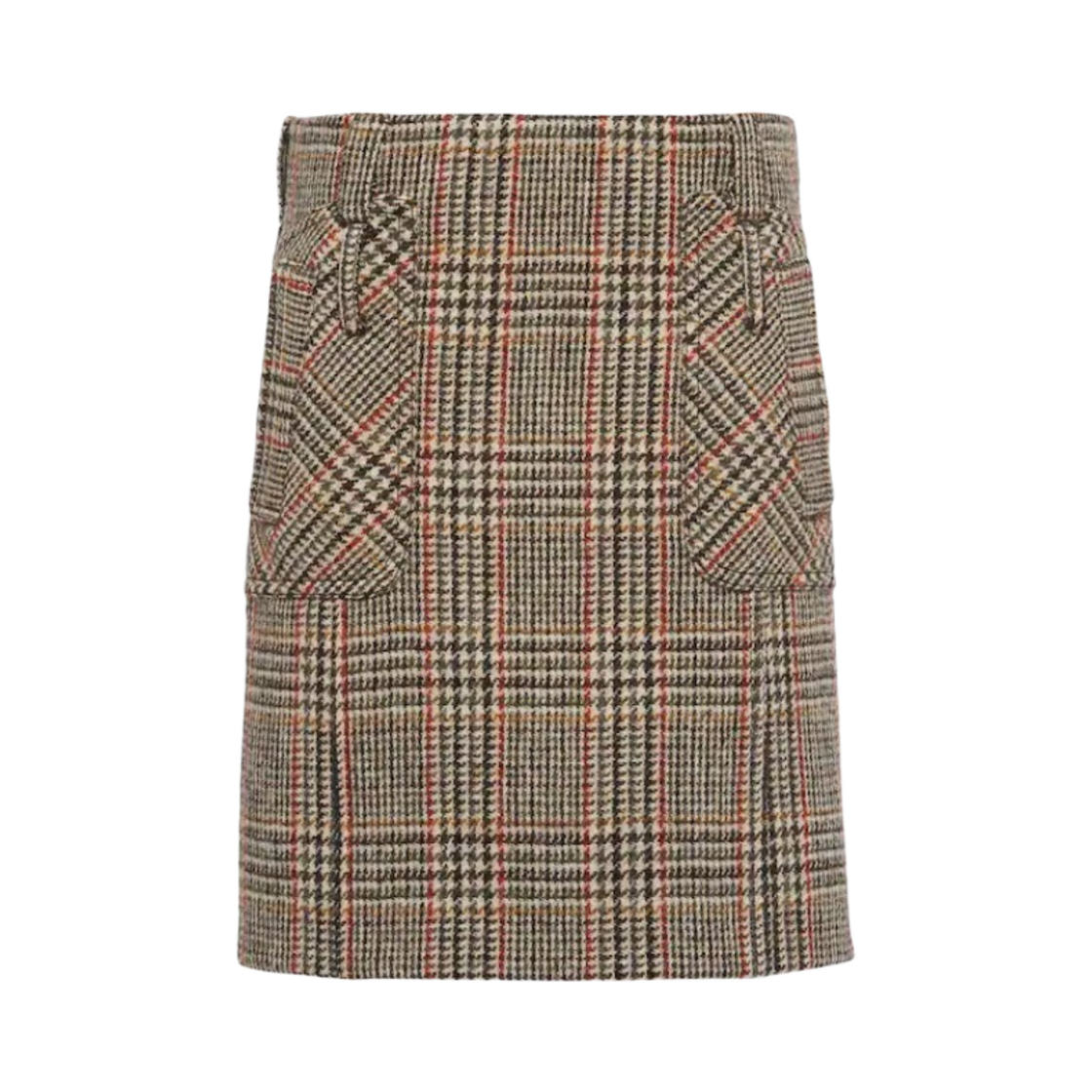 (W) 미우 미우 플래드 스커트 러스트((W) Miu Miu Plaid Skirt Rust) - 1
