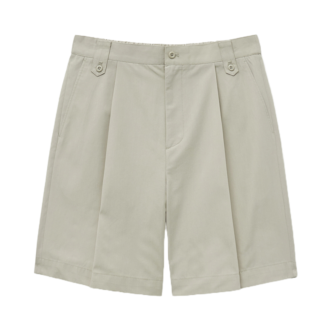 TNPA5E203IV TNGT Wide-fit Cotton One-tuck Half Banding Shorts Ivory