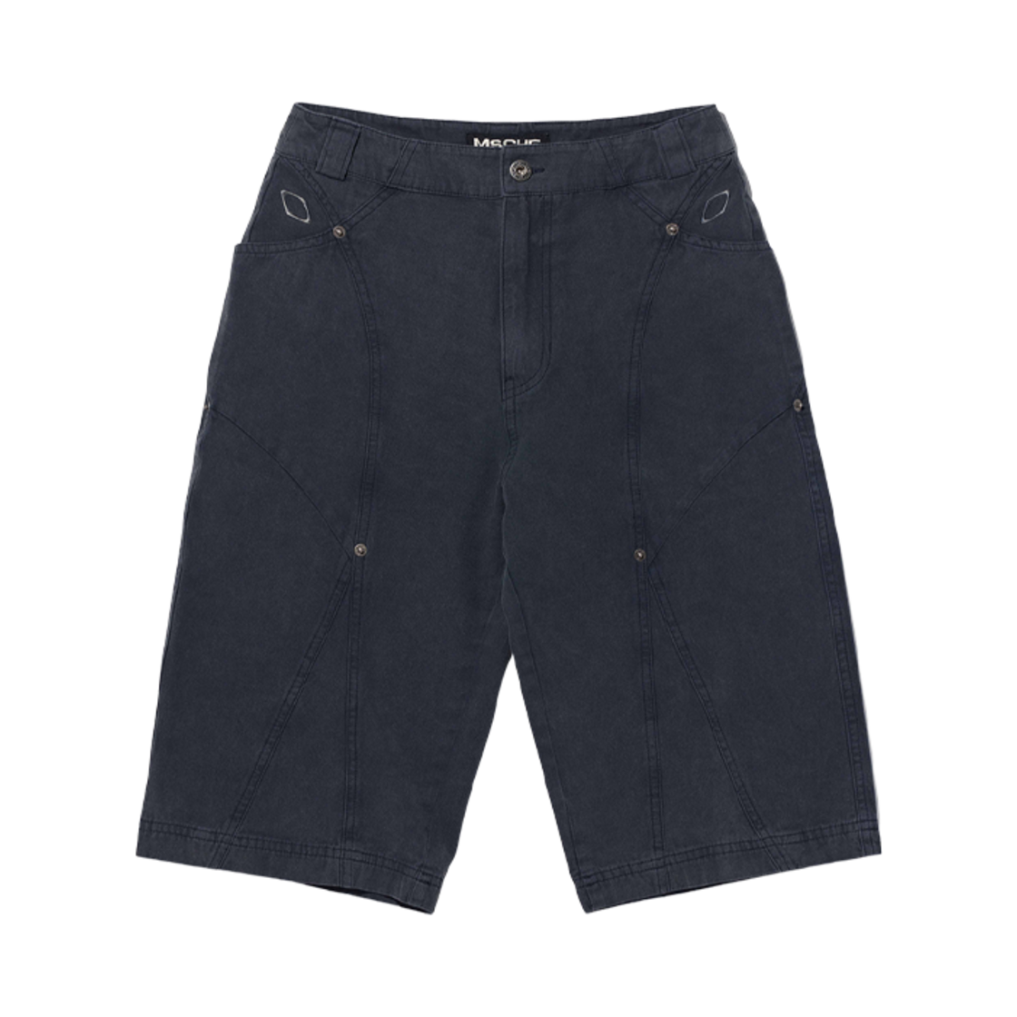 - (W) Mischief Oxford Bermuda Pants Washed Navy