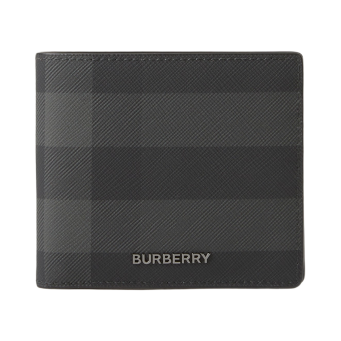 버버리 체크 앤 레더 반지갑 코인 지갑 차콜(Burberry Check and Leather Bifold Coin Wallet Charcoal) - 1