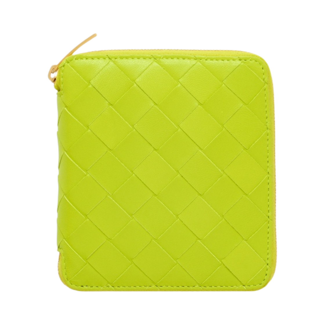 보테가 베네타 컴팩트 집 어라운드 지갑 에시드 키위(Bottega Veneta Compact Zip Around Wallet Acid Kiwi) - 1
