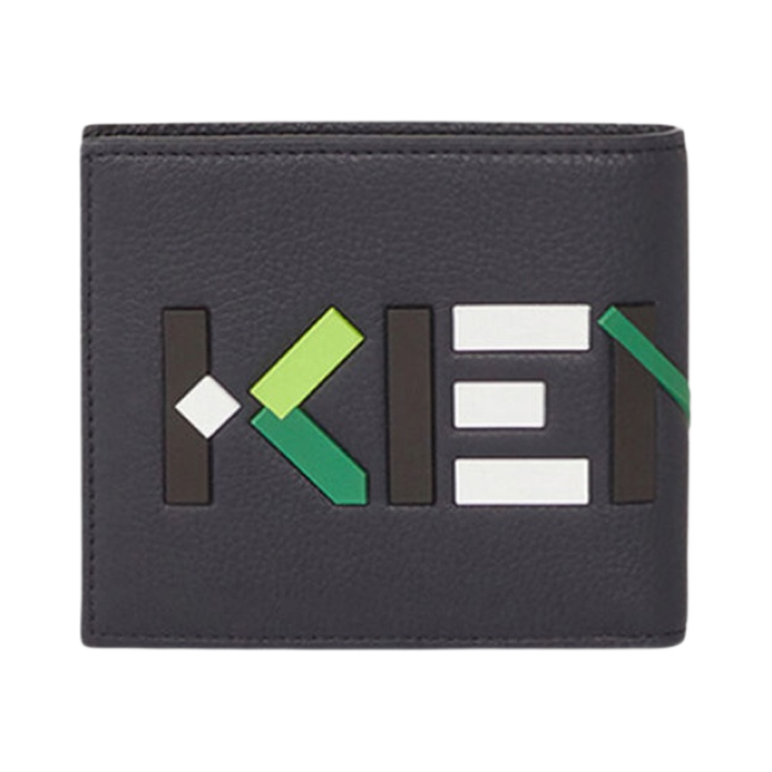 FC55PM503L4576 Kenzo Logo Foldable Leather Wallet Navy Blue - 대표 이미지 #1