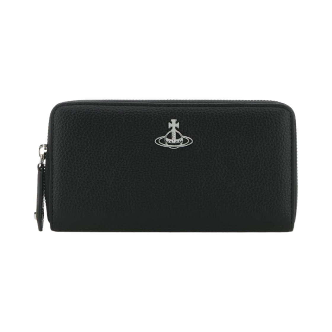51060058W-S000D-N403 Vivienne Westwood Re-Vegan Biogreen Grain Leather Zipper Wallet Black