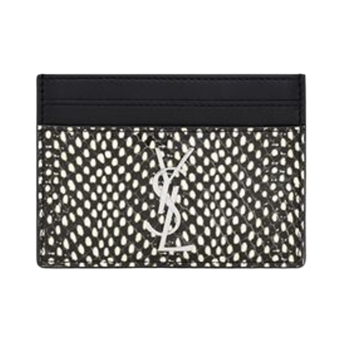 생로랑 카산드라 카드 케이스 파이썬 엠보스 레더 블랙 앤 화이트(Saint Laurent Cassandre Card Case in Python Embossed Leather Black And White) - 1