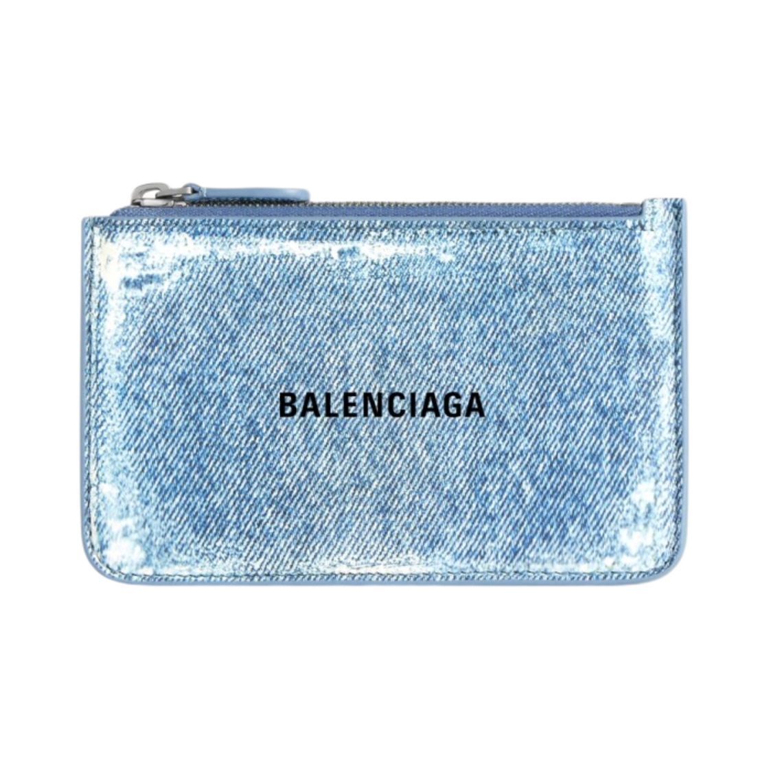 발렌시아가 데님 프린트 캐쉬 라지 롱 코인 카드 홀더 블루(Balenciaga Cash Large Long Coin and Card Holder in Denim Print Blue) - 1