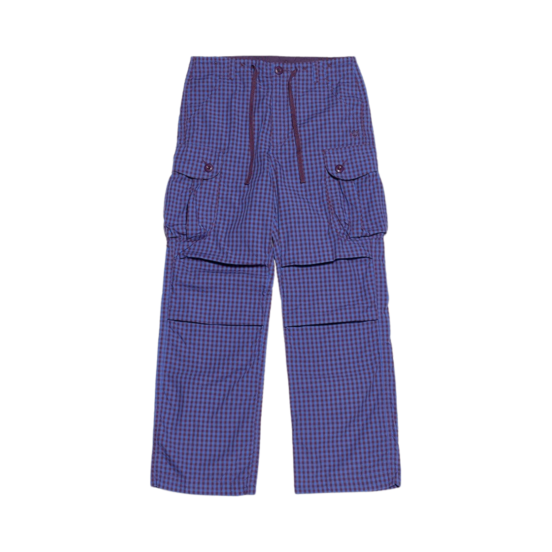 23HSPTPC0059 Hello Sunrise Parachute Cargo Pants Purple Check