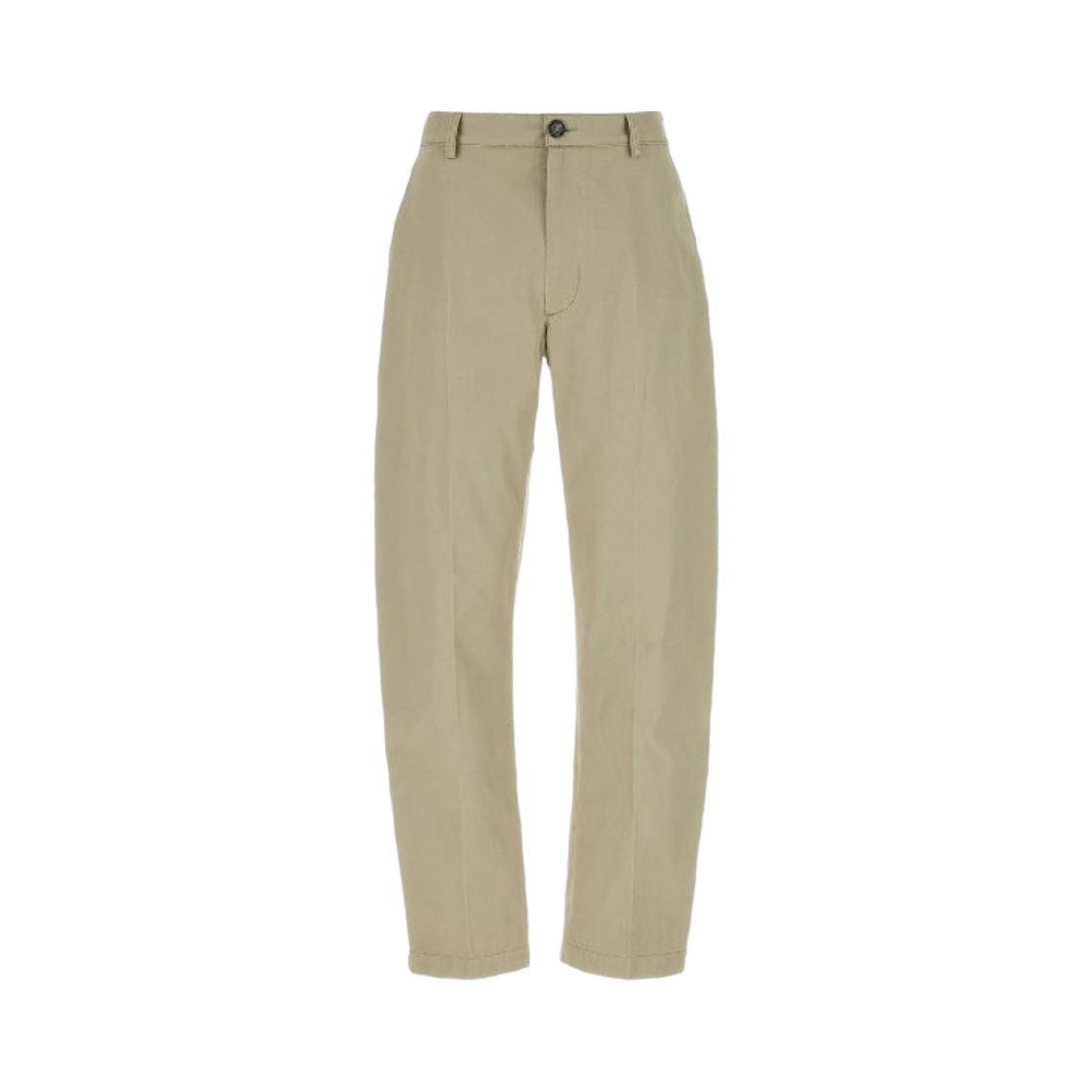 748157V2T103008 (W) Bottega Veneta Straight Leg Cotton Twill Trousers Travertine