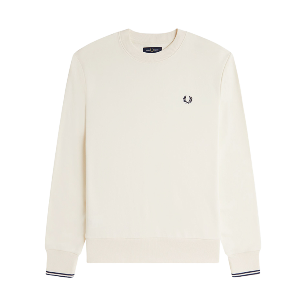 AFPM2517535-Y24 Fred Perry Crew Neck Sweatshirt Ecru/Tennis Blue