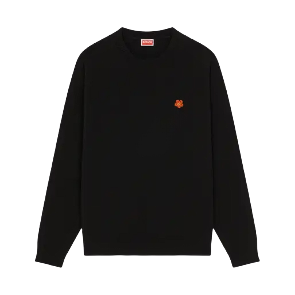 FD65PU4193LC-99J Kenzo Boke Flower Crest Embroidered Wool Jumper Black