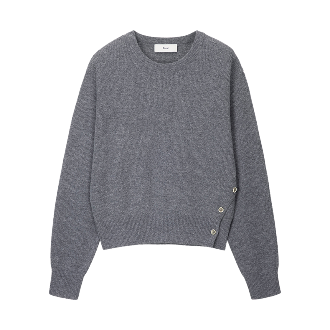 던스트 버튼드 크루넥 스웨터 차콜 그레이(Dunst Buttoned Crewneck Sweater Charcoal Grey) - 1