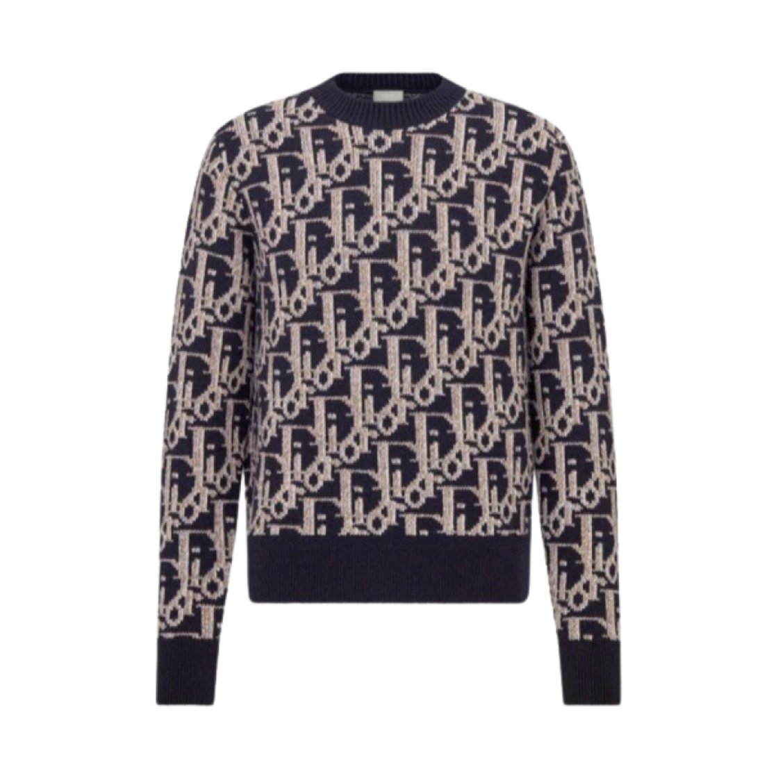 디올 오블리크 스웨터 네이비 블루 울 자카드(Dior Oblique Sweater Navy Blue Wool Jacquard) - 1