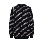 Vetements Logo Knitted Sweater Black White