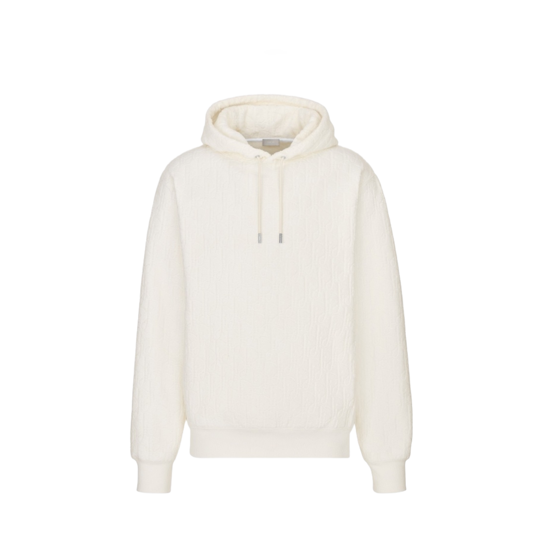 디올 오블리크 후드 스웨트셔츠 오프 화이트 테리 코튼 자카드