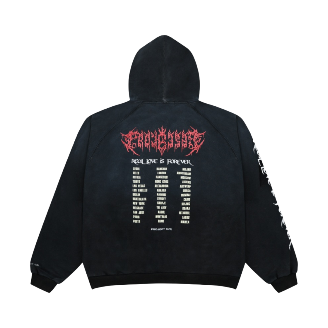 프로젝트 G/R 크로우 월드투어 후드 워시드 블랙(Project G/R Crow Worldtour Hoodie Washed Black) - 2