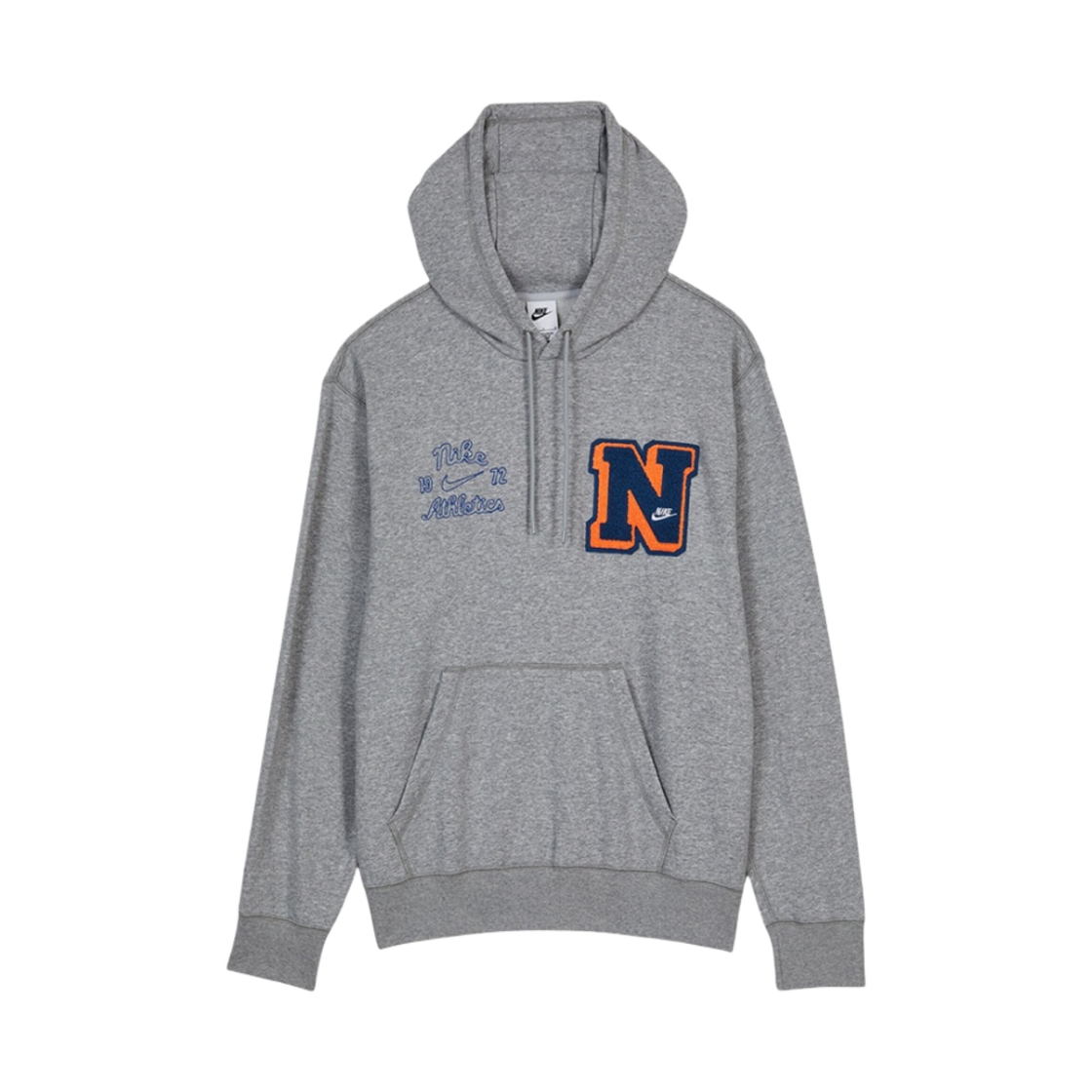 FN3100-063 Nike Club Fleece French Terry Pullover Hoodie Dark Grey Heather - US/EU
