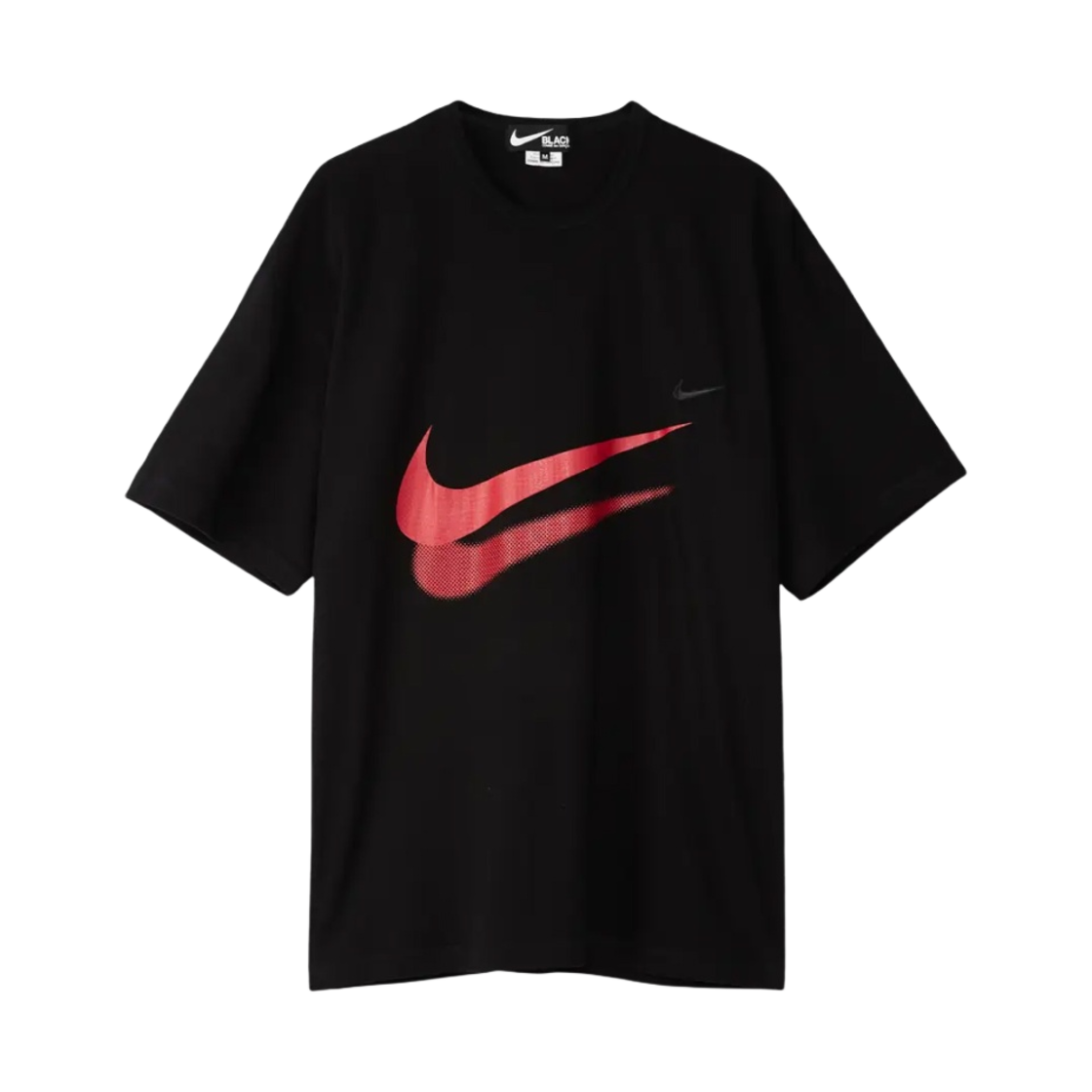 1L-T101-052-1 Black Comme des Garcons x Nike Double Swoosh Oversized T-Shirt Black