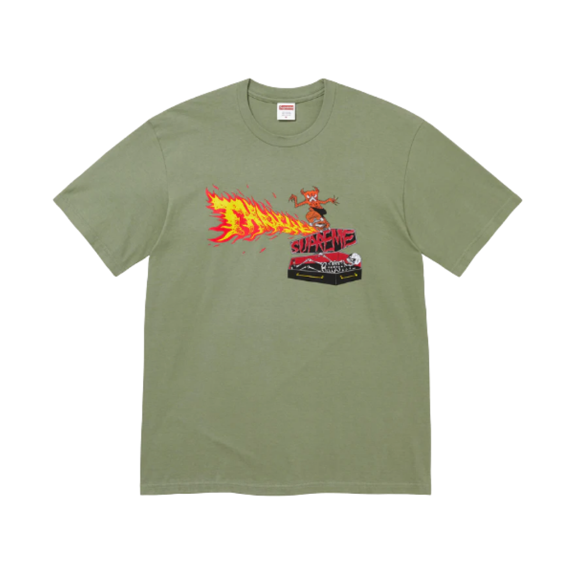 슈프림 x 트레셔 백 테일 티셔츠 라이트 올리브 - 24FW(Supreme x Thrasher Back Tail T-Shirt Light Olive - 24FW) - 1
