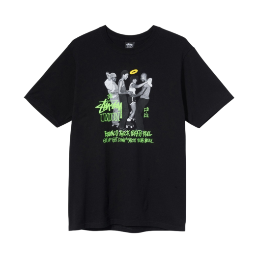 스투시 x 유니온 롤러 디스코 티셔츠 블랙 | Stussy | KREAM