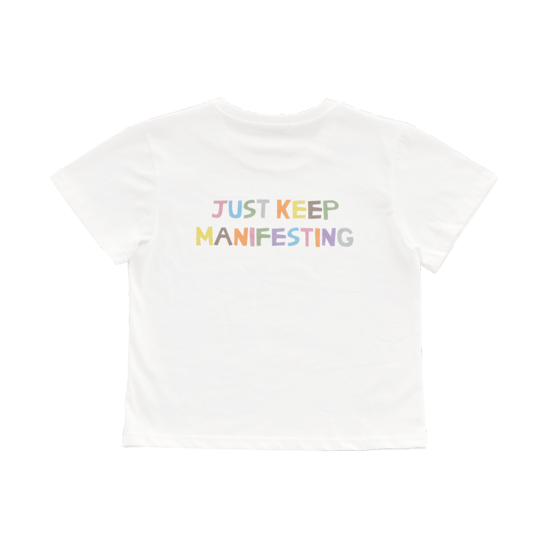 알테그리히 여성 저스트 킵 매니페스팅 티셔츠 세미크롭(ALLTAGLICH Women Just Keep Manifesting T-Shirt SemiCrop)